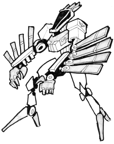 Sci Fi Robot   Metal Wings Coloring Page